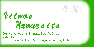 vilmos mamuzsits business card